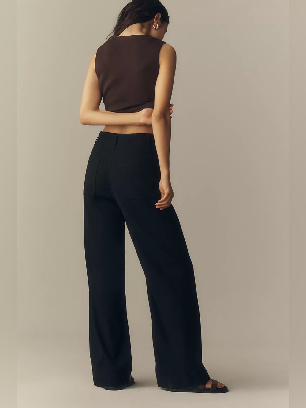 Maeve Colette High-Rise Wide-Leg Full-Length Pants Magic Fabric Sz 34 EUC black - Picture 6 of 10